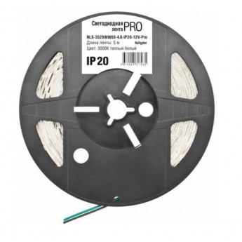 Лента светодиодная NAVIGATOR LEDx60/м 5м 4.8Вт/м 12В Pro теплый белый Лента светодиодная NAVIGATOR LEDx60/м 5м 4.8Вт/м 12В Pro теплый белый