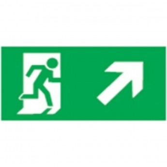 Аварийная наклейка NAVIGATOR серии NL-100x200W-E37 "Направление к эвакуационному выходу направо вверх"