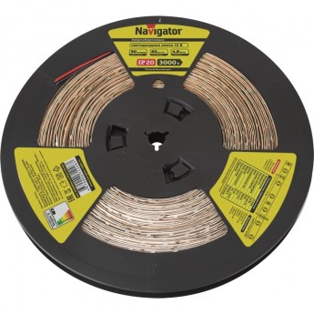 Светодиодная лента NAVIGATOR серии NLS-3528WW60-4.8-IP20-12V-R50 Светодиодная лента NAVIGATOR серии NLS-3528WW60-4.8-IP20-12V-R50