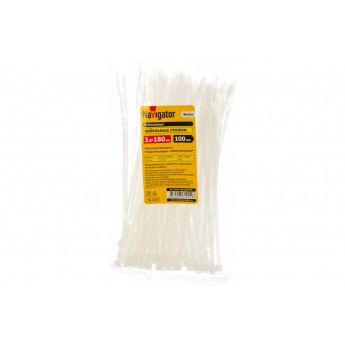 Хомут NAVIGATOR 180х3.6мм нейлон (100шт) Хомут NAVIGATOR 180х3.6мм нейлон (100шт)